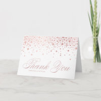 Faux Rose Gold Foil Confetti Dots Photo Wedding