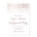 Faux Rose Gold Foil Confetti Engagement Party Sign