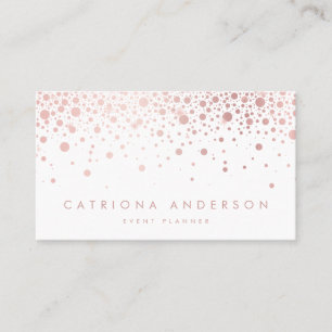 Faux Rose Gold Foil Confetti Modern Business Card