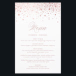 Faux Rose Gold Foil Confetti Wedding Menu Card<br><div class="desc">Add an elegant accent to your event tablescape with this customisable menu card. It features faux gold foil confetti dots with an elegant script. Personalise this elegant menu card by adding your own details. This faux gold foil menu card is perfect for weddings, bridal showers, baby showers, and so much...</div>