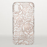 Faux Rose Gold Foil Floral Lattice Clear iPhone XS Case<br><div class="desc">Beautiful CLEAR iPhone 6 case features a floral lattice pattern of roses and camellias in faux rose gold foil. Clear case lets the metallic finish of your phone shine through,  giving this case a cool luminous effect. (Please note that foil is a printed image.)</div>