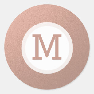 Faux Rose Gold Foil Monogram  Initial Seal