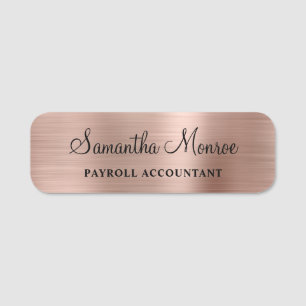 Faux Rose Gold Foil Name Tag
