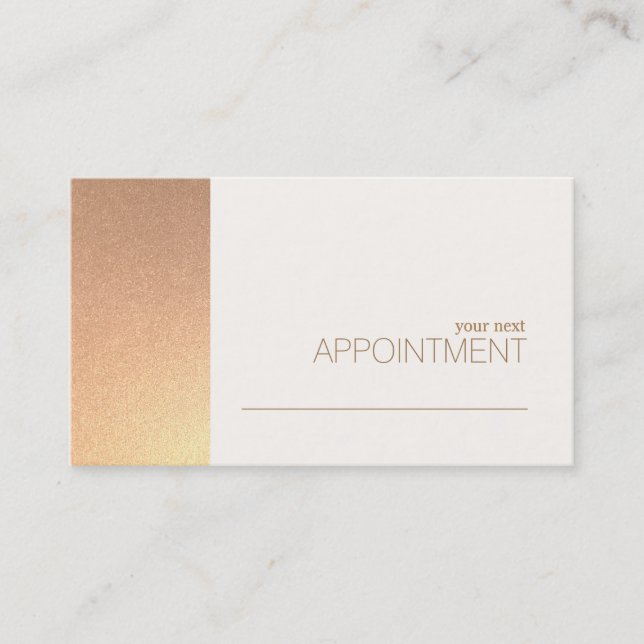 FAUX Rose Gold Foil Salon & Spa Appointment Card (Front)