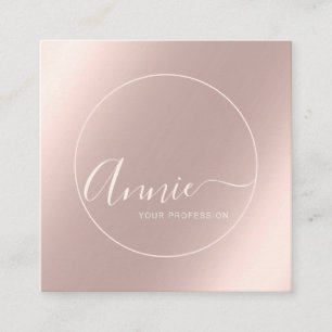 Faux Rose gold foil shining Female Artist Square Business Card