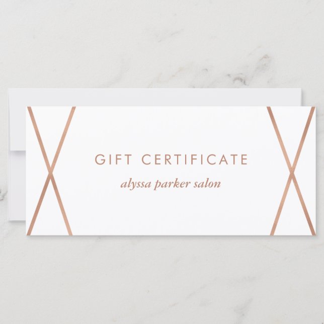 Faux Rose Gold Geometric | Gift Certificate (Front)