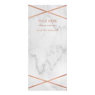 Faux Rose Gold Geometric on Marble Rack Card