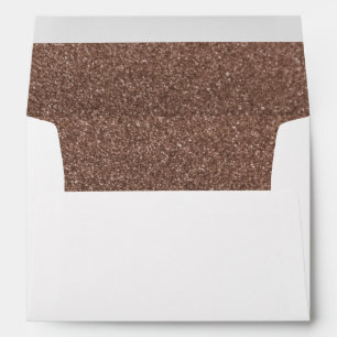 Faux Rose Gold Glitter Confetti Foil Sparkle Envelope