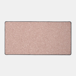 Faux Rose Gold Glitter Desk Mat