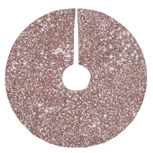 Faux Rose Gold Glitter Texture Look-like Design Brushed Polyester Tree Skirt