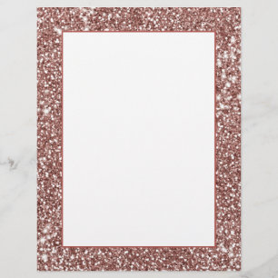 Faux Rose Gold Glitter Texture Look-like Design Custom Letterhead