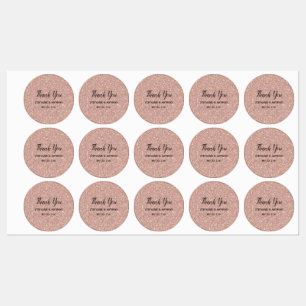 Faux Rose Gold Glitter Wedding Thank You