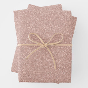 Faux Rose Gold Glitter Wrapping Paper Sheet