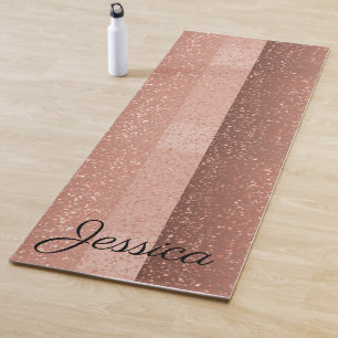 faux Rose gold glitter Yoga Mat