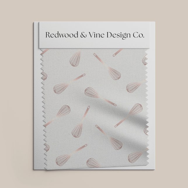Faux Rose Gold & Grey Kitchen Whisk Pattern Fabric (Creator Uploaded)
