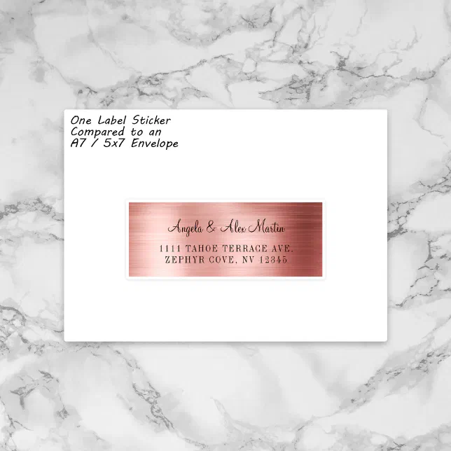 Pearlized Address Label Faux Rose Gold Individual Wedding Address Labels | Zazzle