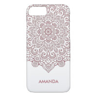 Faux Rose Gold Intricate Lace Mandala white