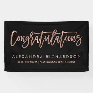 Faux Rose Gold Look Congratulations Graduate Banner