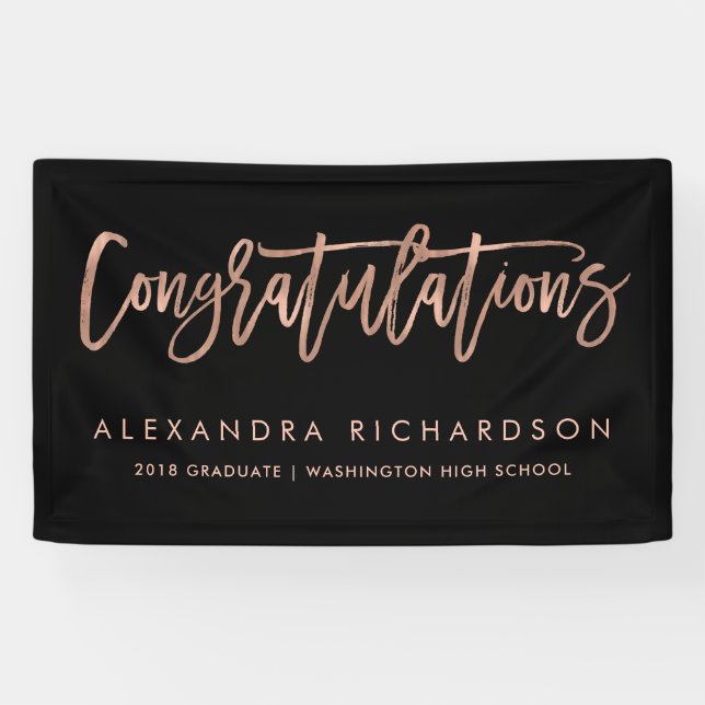 Faux Rose Gold Look Congratulations | Graduate Banner (Horizontal)