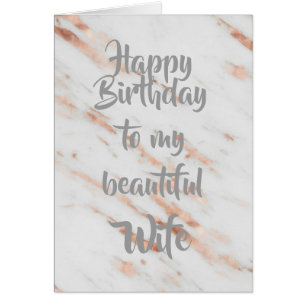 Faux Rose Gold Marble. Wife's Birthday.