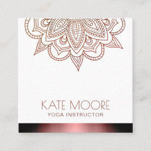 Faux Rose Gold Metallic Square Business Card