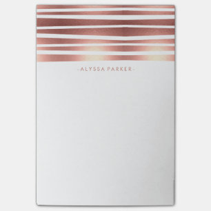 Faux Rose Gold Modern Stripes Post-it Notes