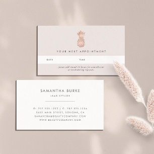 Faux Rose Gold Pineapple Appointment Cards