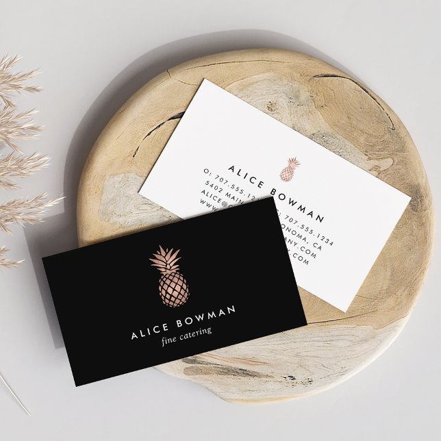 Faux Rose Gold Pineapple Business Card (Creator Uploaded)
