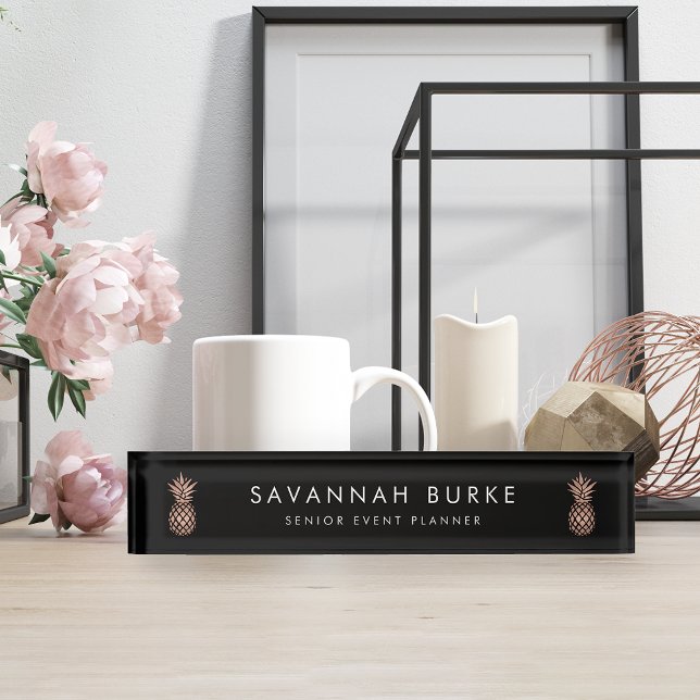 Faux Rose Gold Pineapple Nameplate (Creator Uploaded)