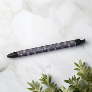 Faux Rose Gold Pineapple Personalised Black Ink Pen