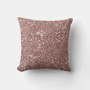 Faux Rose Gold Pink Glitter Texture Look Cushion