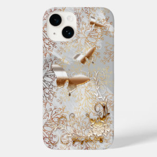 Faux Rose Gold & Silver iPhone 14, Barely There Case-Mate iPhone 14 Case