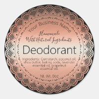 Faux Rose Gold Sticker Label Handmade Deodorant