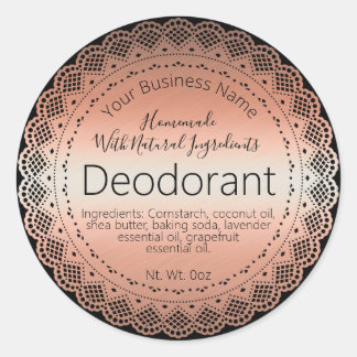 Faux Rose Gold Sticker Label Handmade Deodorant