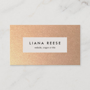 FAUX Rose Gold Subtle Glitter Beauty Salon Business Card
