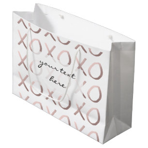 faux rose gold typography hugs and kisses xoxo large gift bag