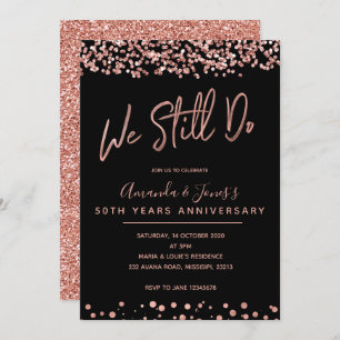 FAUX ROSE GOLD Vow Renewal Anniversary Invitation
