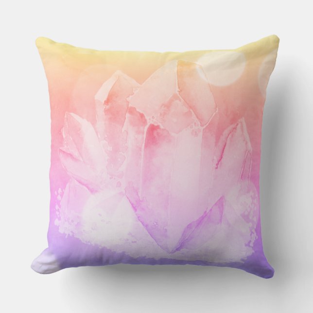 *~* Faux Rose Quartz Crystal & Lavender Ombre Cushion (Front)