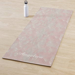 Faux Rose Quartz Crystal Texture Pink Yoga Mat