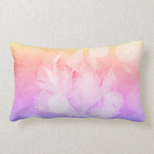 *~* Faux Rose Quartz & Lavender Crystals Lumbar Cushion