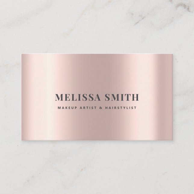 Faux rosegold foil elegant luxury design appointment card (Front)