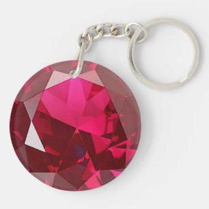 faux ruby diamond printed acrylic keychain