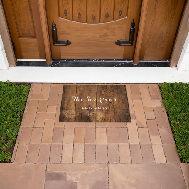 Faux Rustic Barn Wood Doormat (Outdoor)
