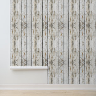 Faux Rustic Light Wood Panel  Wallpaper