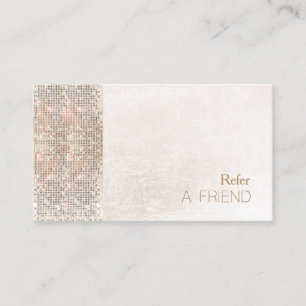 FAUX Sequin Brushed White Marble Salon Referral