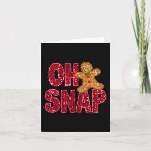 Faux Sequins Oh Snap Christmas Gingerbread Family  Card