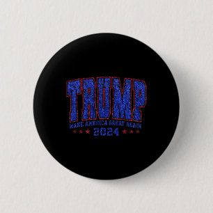 Faux Sequins Trump 2024 President Make America Tru 6 Cm Round Badge