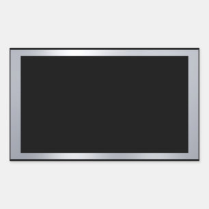 Faux Silver And Black Elegant Blank Template Rectangular Sticker