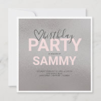 Faux Silver and Pink Birthday Party