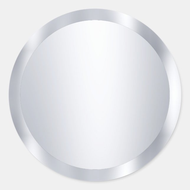 Faux Silver Blank Modern Template Add Your Text Classic Round Sticker (Front)